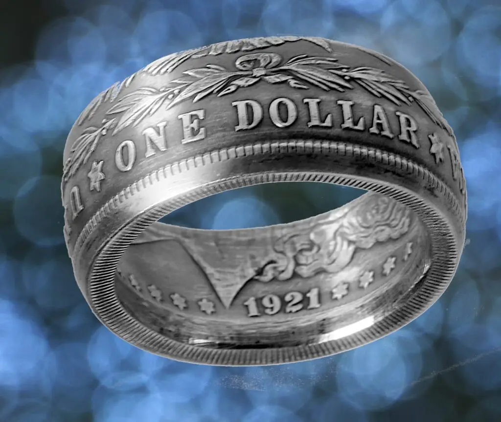 1890 Original Classic Morgan Silver Dollar Coin Ring